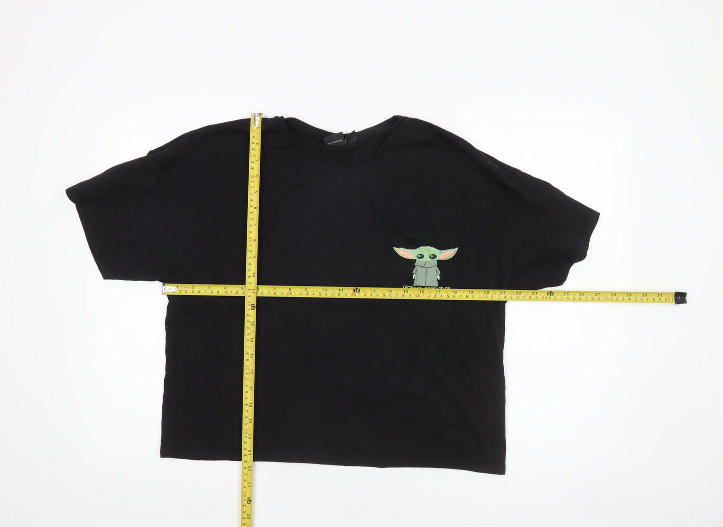 Star Wars Women’s Black T-Shirt L Baby Yoda Crew Neck Cotton