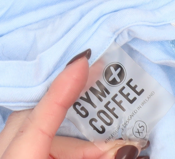 Gym+Coffee Women's Blue XS Basic Crew Neck Short Sleeve Jersey T-Shirt