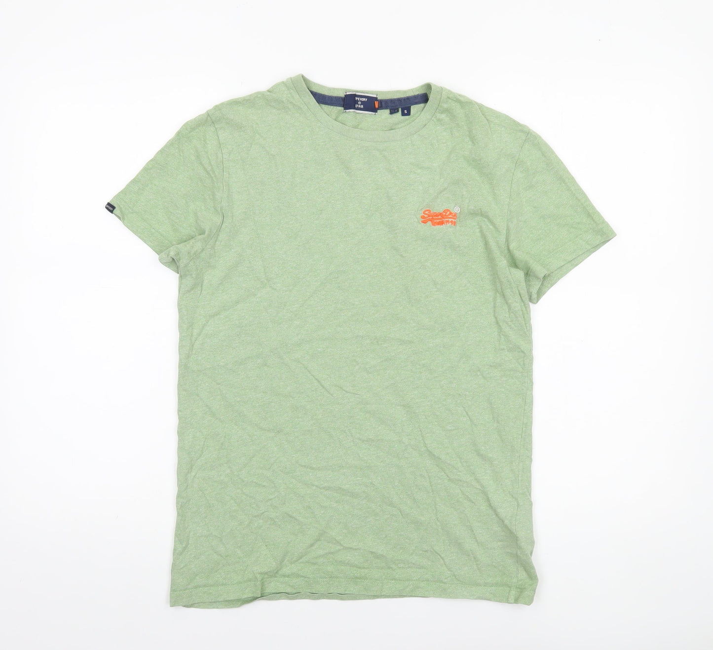 Superdry Men's Green Crew Neck Cotton Short Sleeve T-Shirt Size S