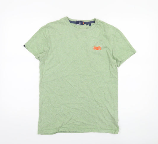 Superdry Men's Green Crew Neck Cotton Short Sleeve T-Shirt Size S