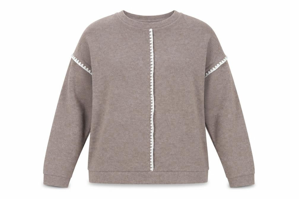 Tu Women’s Beige Pullover Sweatshirt Small Relaxed Fit Lined