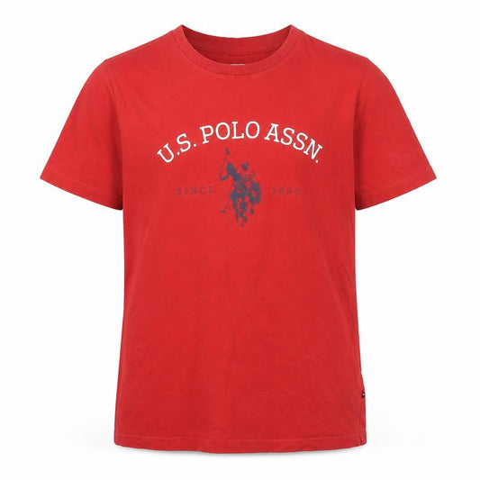U.S. Polo Assn Boys Red 12-13 Years Cotton Graphic Logo T-Shirt