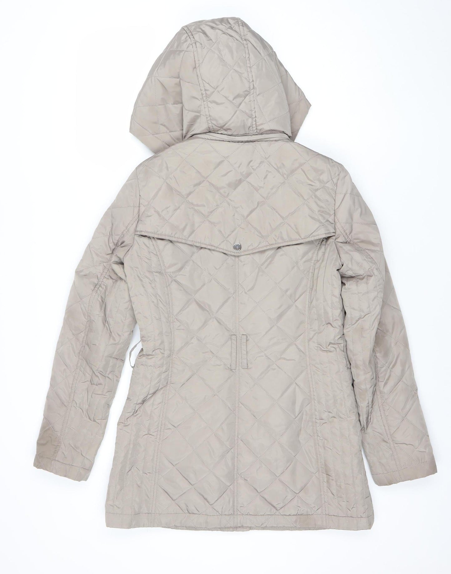 Womens UK Size XS Regular DKNY Beige Polyester Coat