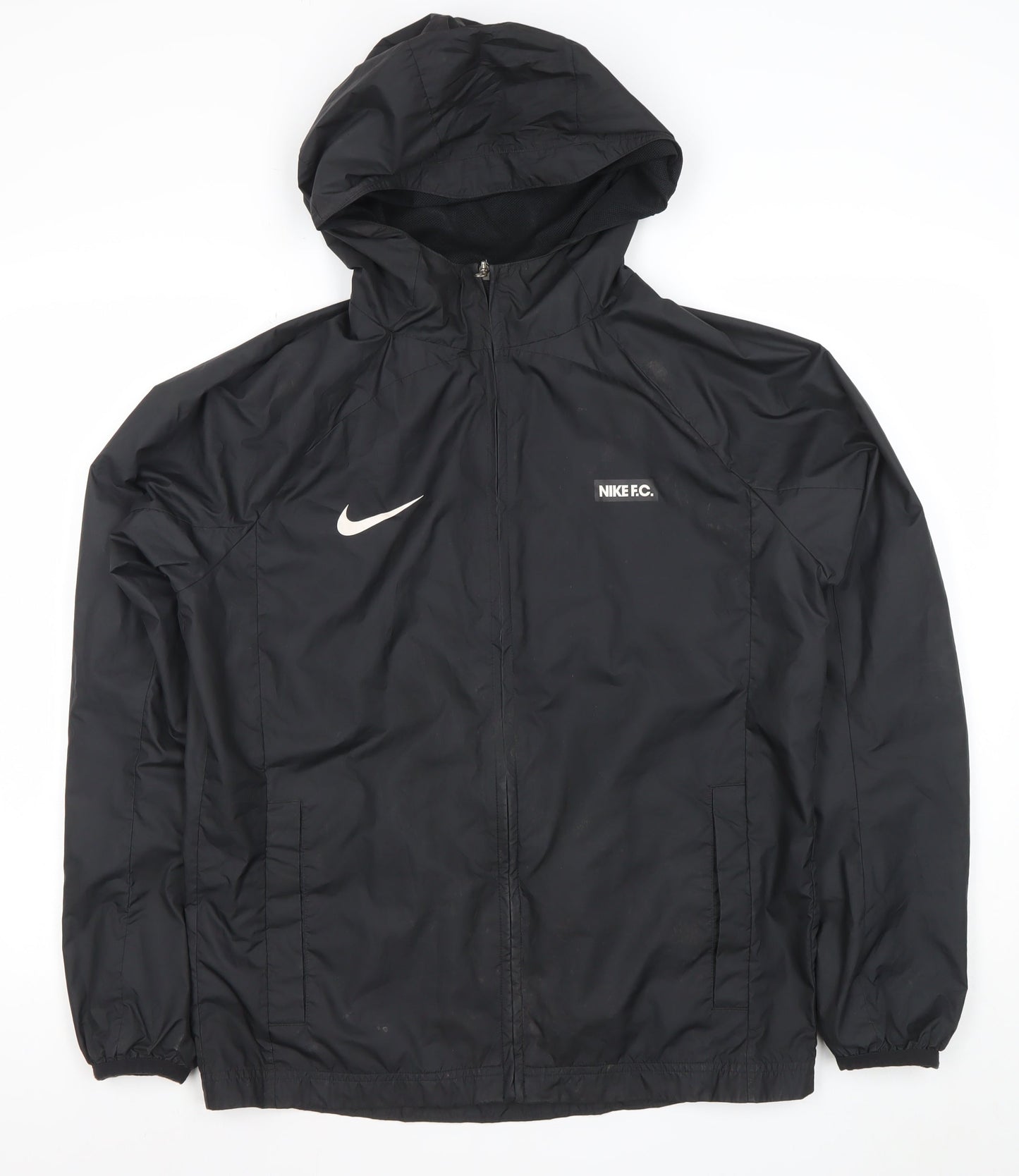 Nike Men’s Black Hooded Windbreaker Jacket Size M Polyester