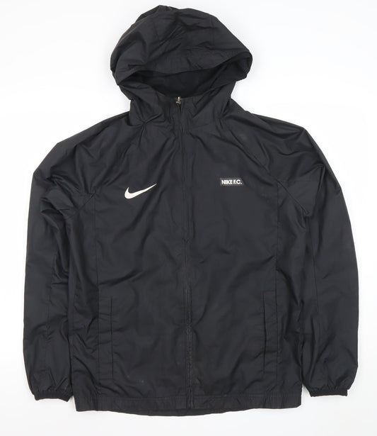 Nike Men’s Black Hooded Windbreaker Jacket Size M Polyester
