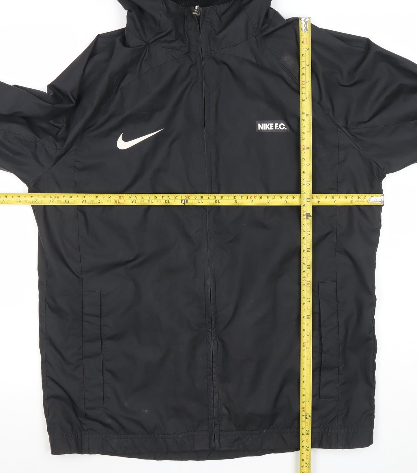 Nike Men’s Black Hooded Windbreaker Jacket Size M Polyester