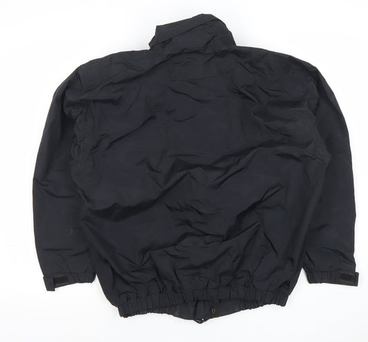 Trimark Boys Black Nylon Windbreaker Jacket Lined Zip Pockets Size L