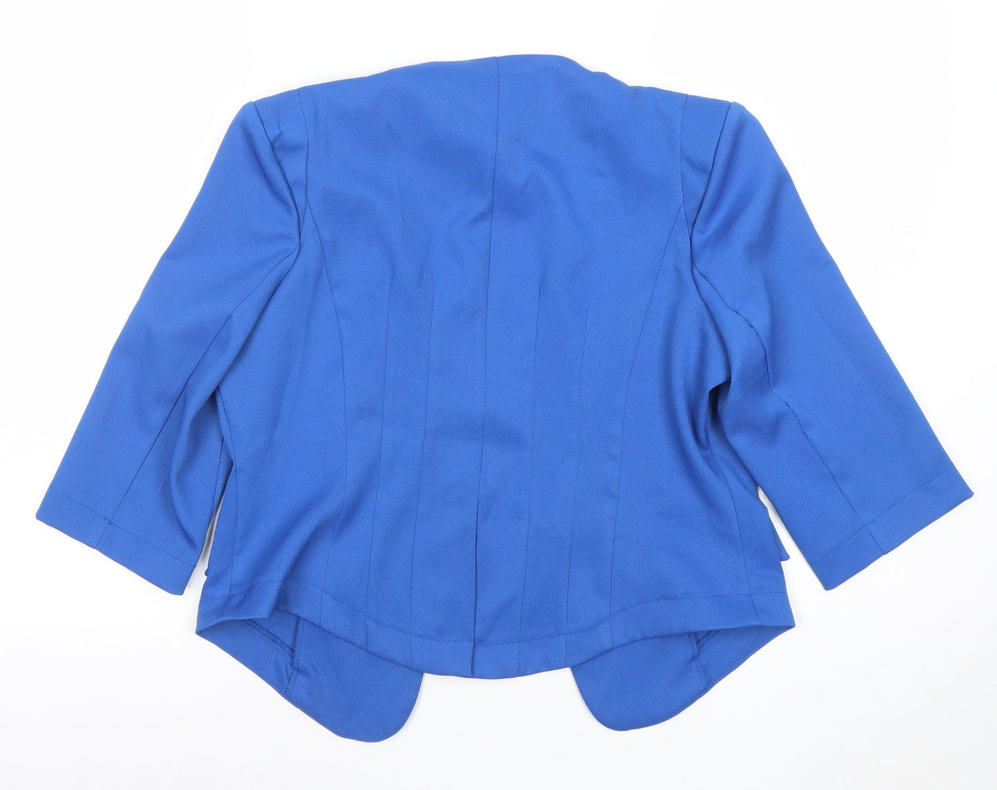 Marc Angelo Women's Blue Size 12 3/4 Sleeve Open Front Blazer Jacket