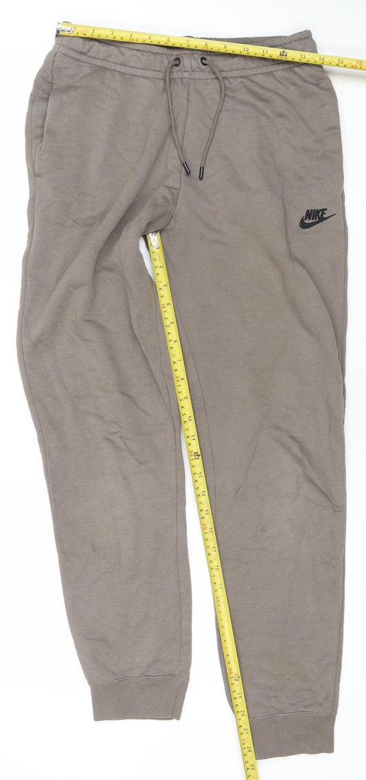 Nike Men's Brown Small Jogger Trousers Cotton Blend