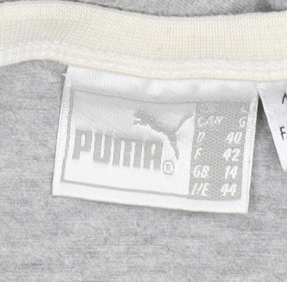 Womens UK Size 14 PUMA Grey Cotton Blend T-Shirt