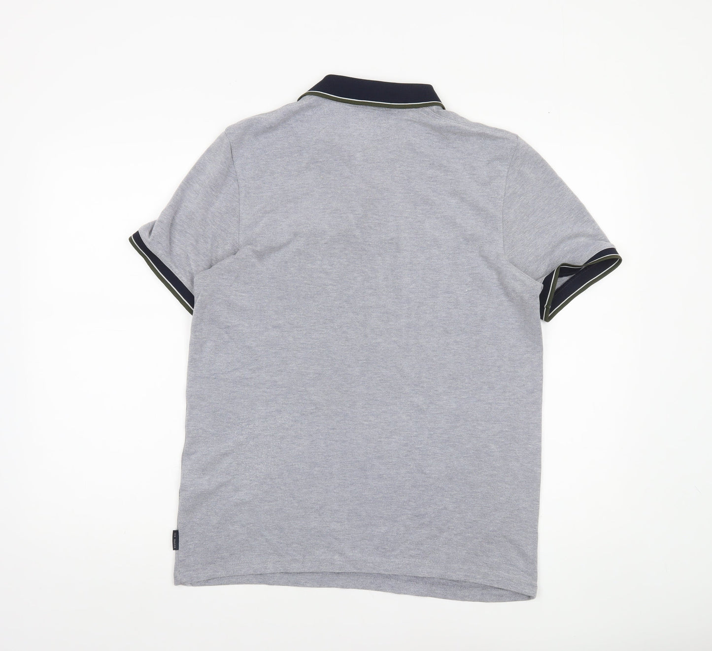 Ted Baker Mens Grey Regular Fit Short Sleeve Polo Shirt Size M