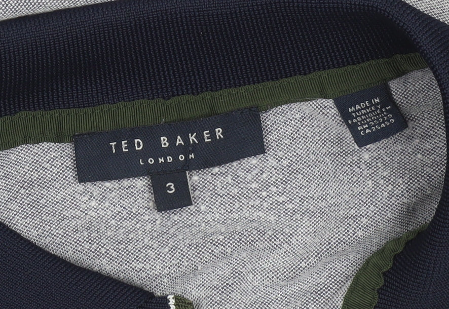 Ted Baker Mens Grey Regular Fit Short Sleeve Polo Shirt Size M