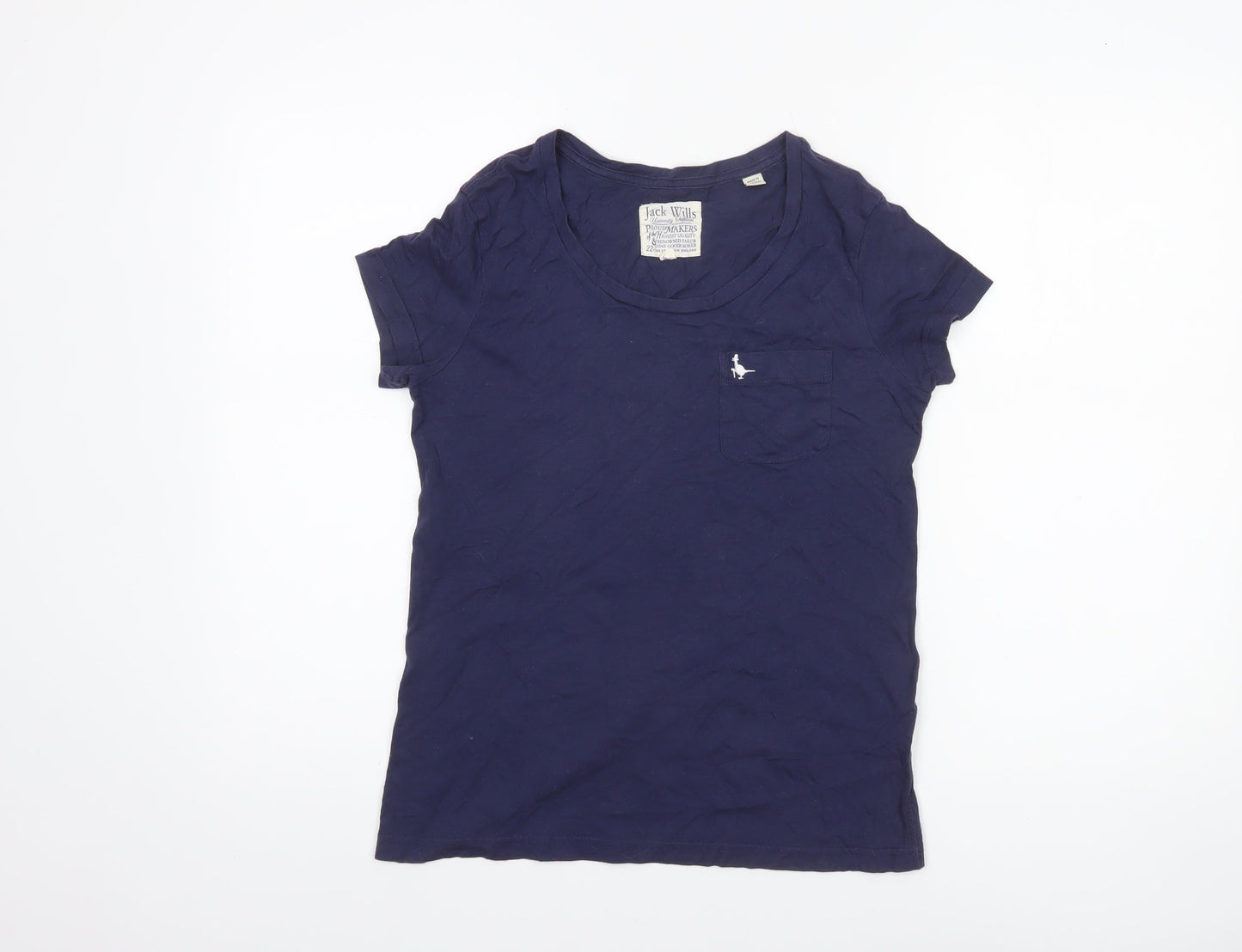 Womens UK Size 6 Jack Wills Blue 100% Cotton T-Shirt