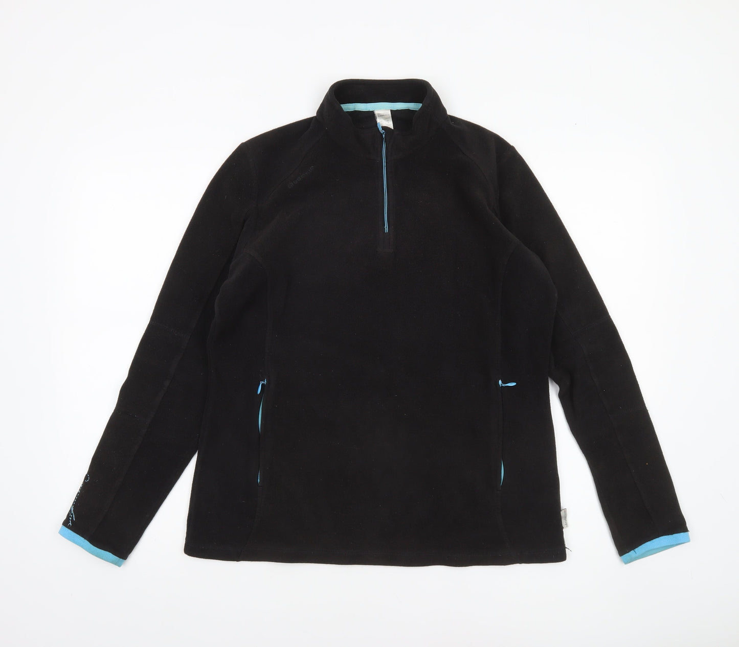 Decathlon Creation Women's Black Fleece 1/4 Zip Pullover Sweatshirt XL