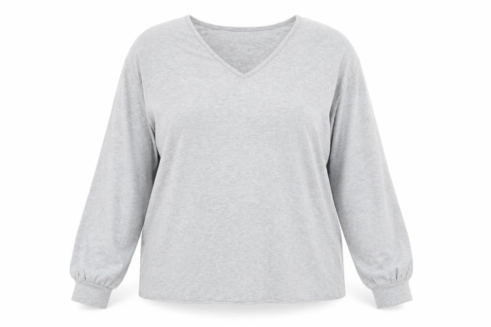 Marks and Spencer Womens Grey V-Neck Glitter Knit Jumper Size 14