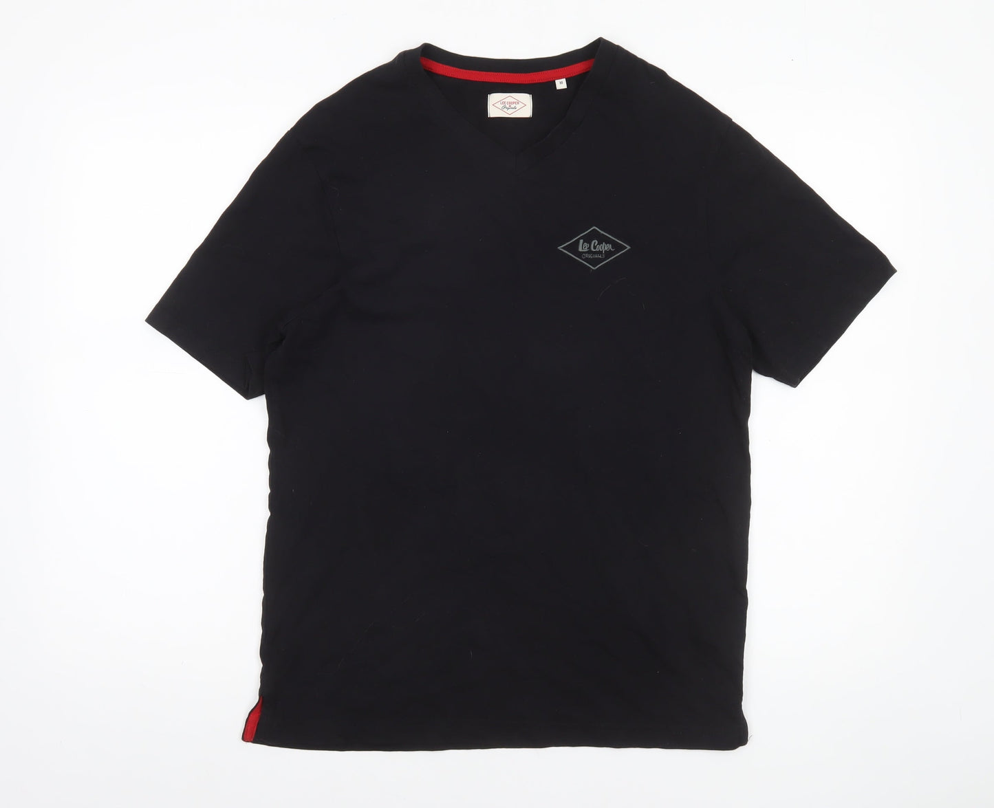 Lee Cooper Men's Black V-Neck Cotton T-Shirt M