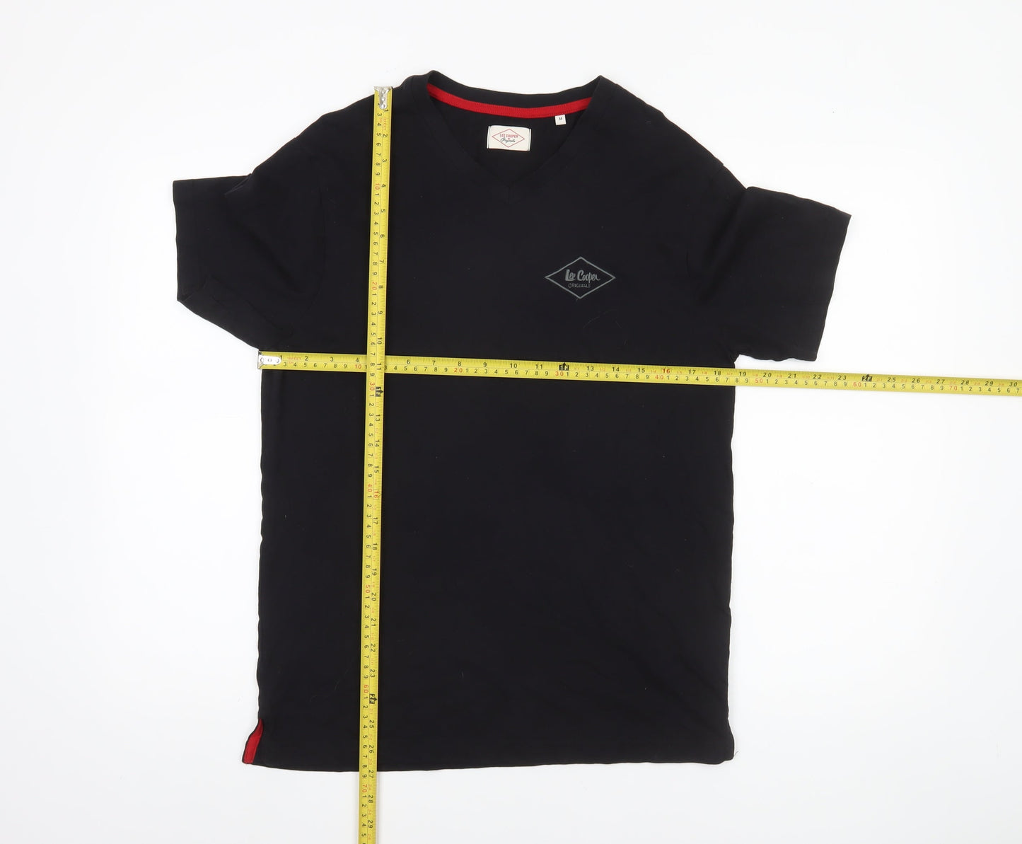 Lee Cooper Men's Black V-Neck Cotton T-Shirt M