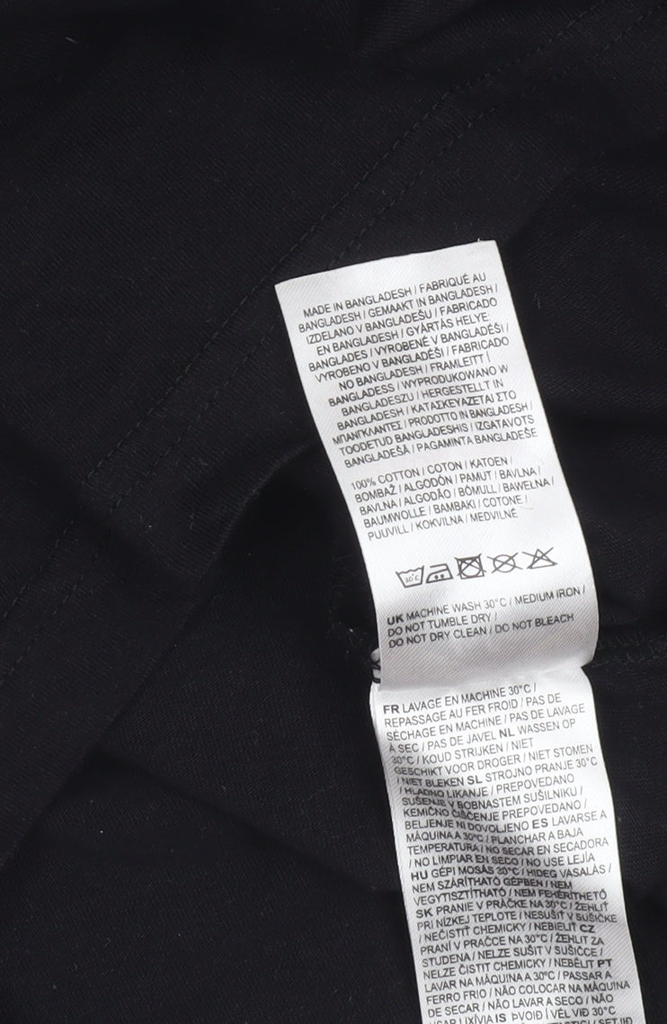 Lee Cooper Men's Black V-Neck Cotton T-Shirt M