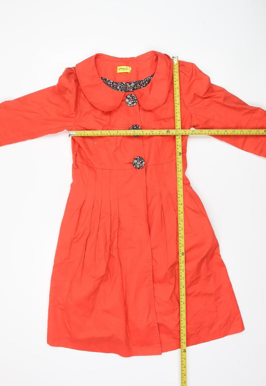 JimC London Women's Red Long Cotton Mix Trench Coat M