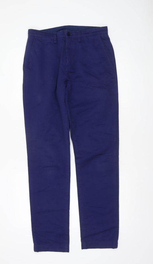 Fred Perry Men's Blue Chino Trousers Size 30 Regular 100% Cotton