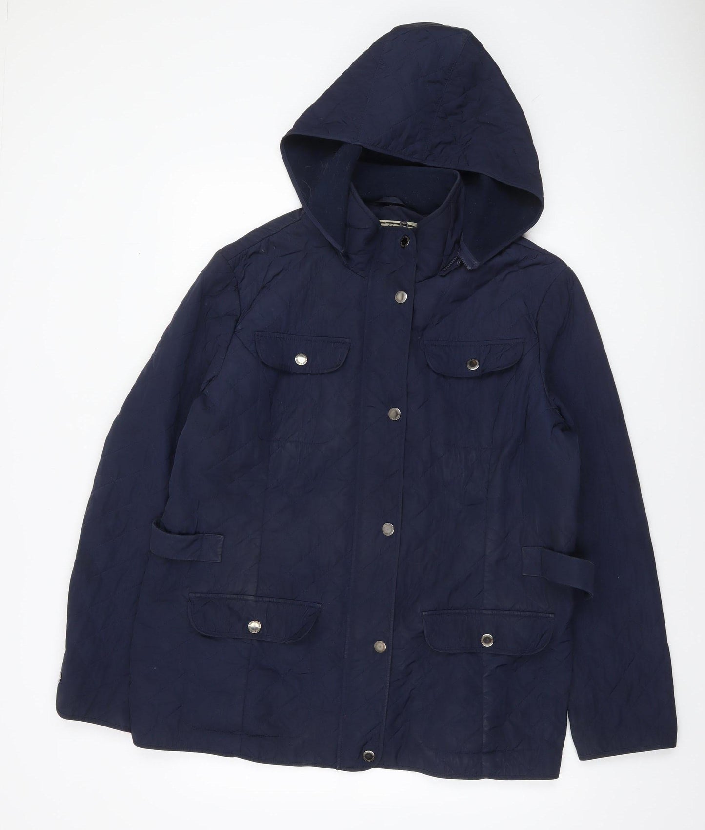 Four Seasons London Womens Blue Quilted Hooded Jacket XL
