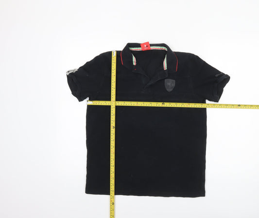 Womens UK Size L PUMA Black 100% Cotton Polo