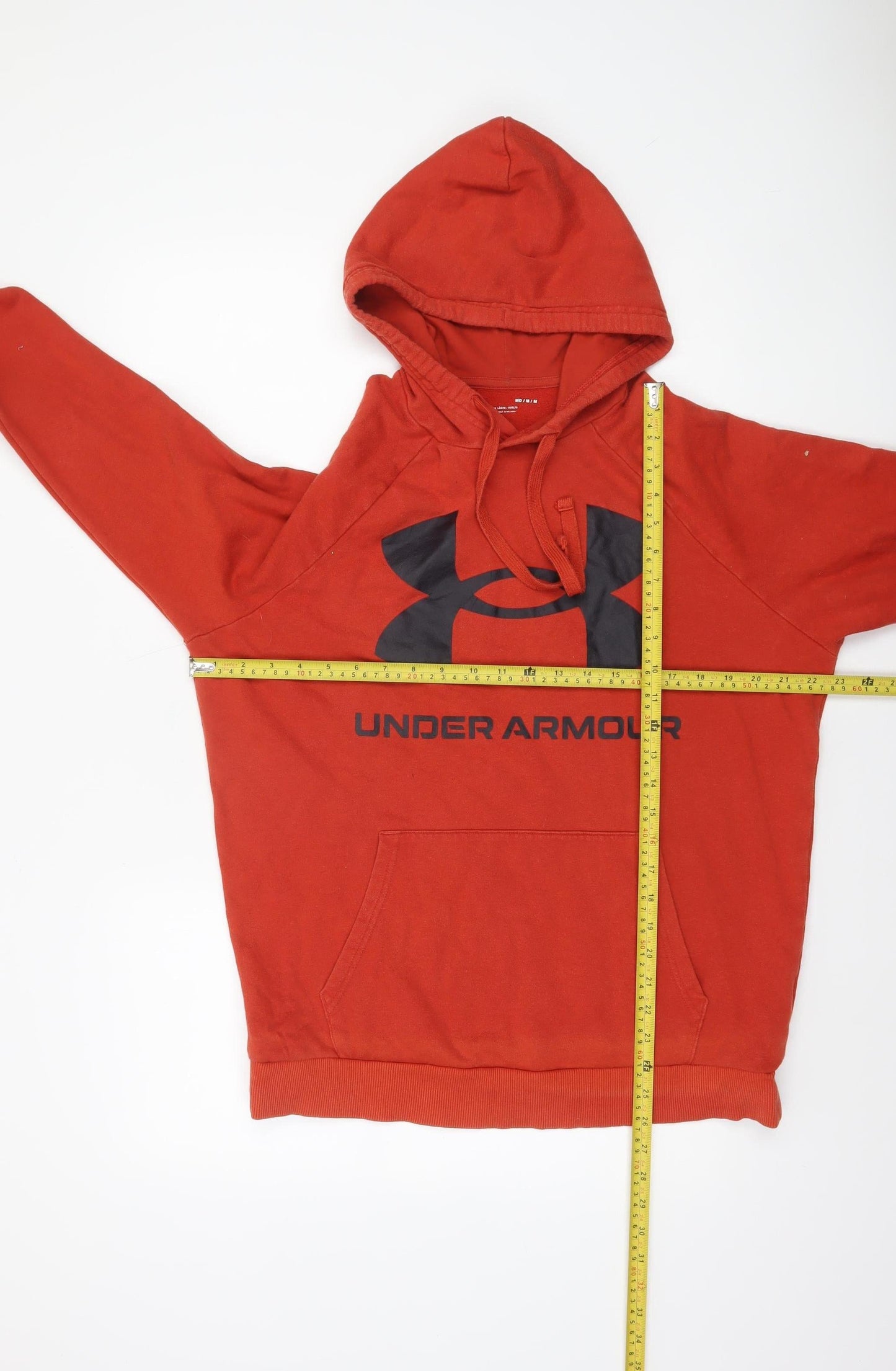 Mens UK M Relaxed Under armour Red Pullover Hoodie