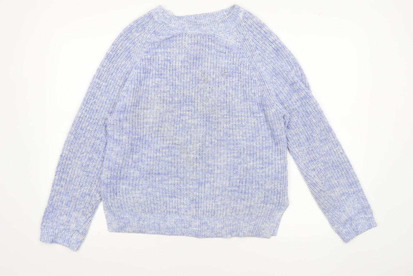Marks and Spencer Women's Blue Chunky Knit Cotton Jumper M