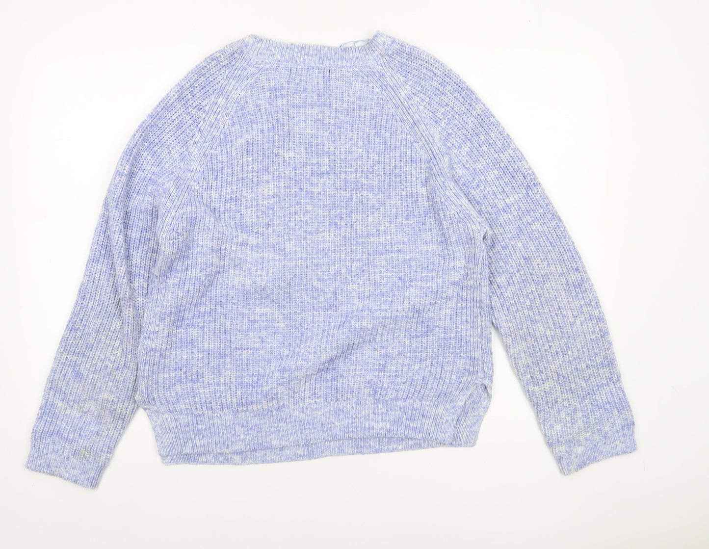 Marks and Spencer Women's Blue Chunky Knit Cotton Jumper M