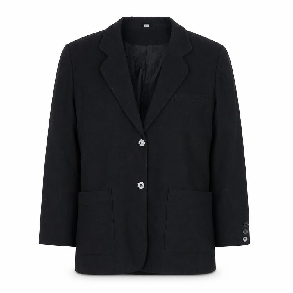 Women's Black Polyester Viscose Blazer Jacket Size 14 Classic Workwear