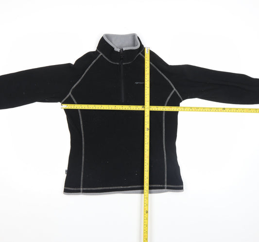 Mountainlife Men’s Black Fleece 1/4 Zip Stand-Up Collar Jacket S