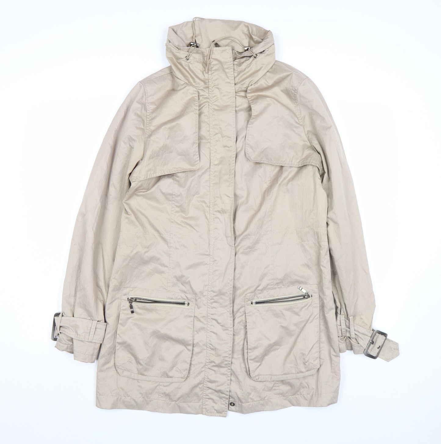 Antoni & Alison Women’s Beige Belted Parka Coat Size S