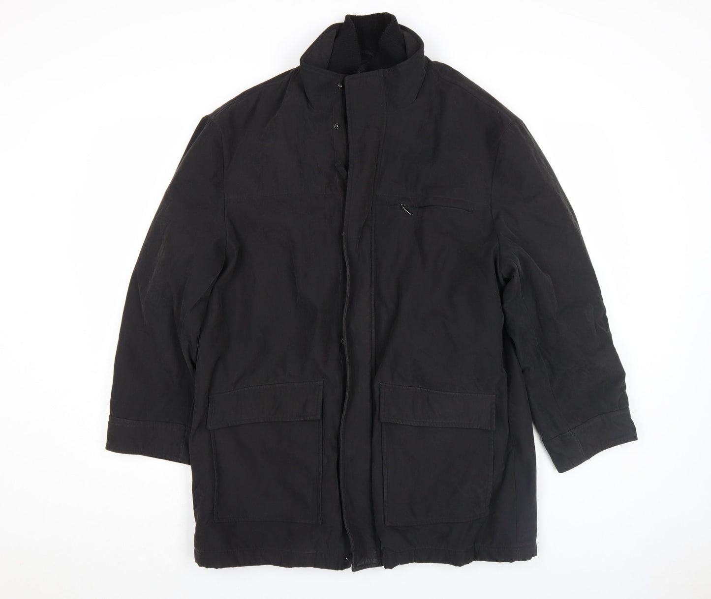 Thomas Nash Men's Black L Parka Jacket Polyester Nylon Lined