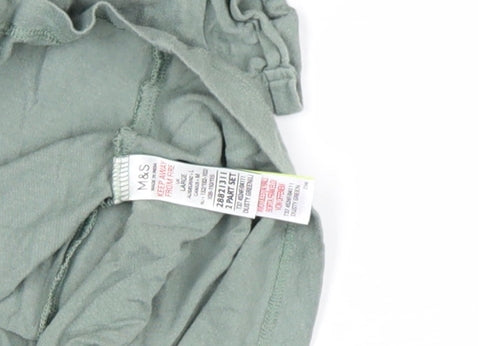 Marks and Spencer Women's Green Cotton Basic T-Shirt Size 14