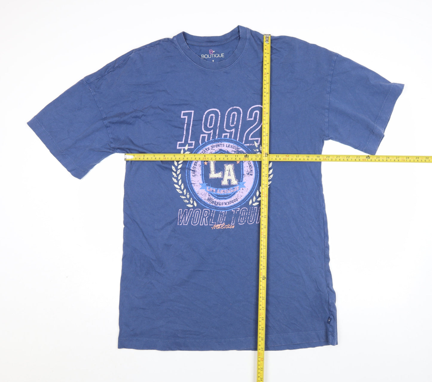 Marks and Spencer Women’s Blue Graphic T-Shirt Size S Short Sleeve Cotton