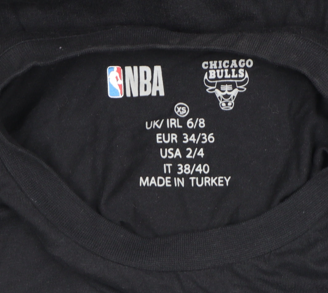 Womens UK Size XS NBA Black Cotton T-Shirt