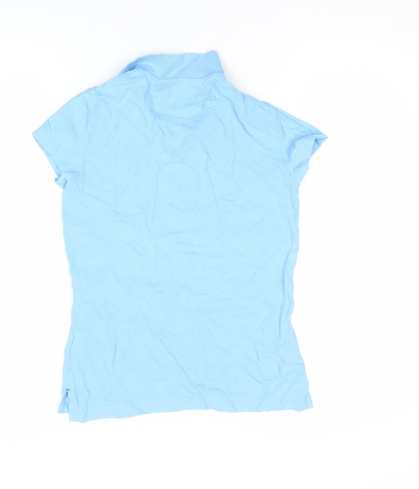 Tommy Hilfiger Women Blue Slim Fit Polo Shirt Cotton S