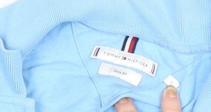 Tommy Hilfiger Women Blue Slim Fit Polo Shirt Cotton S