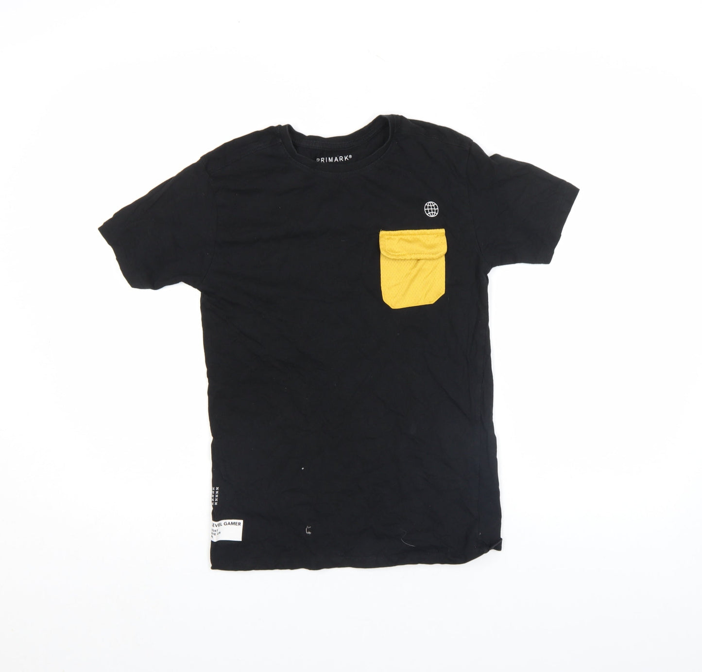 Primark Boys Black Gaming Graphic T-Shirt 10-11 Years Short Sleeve