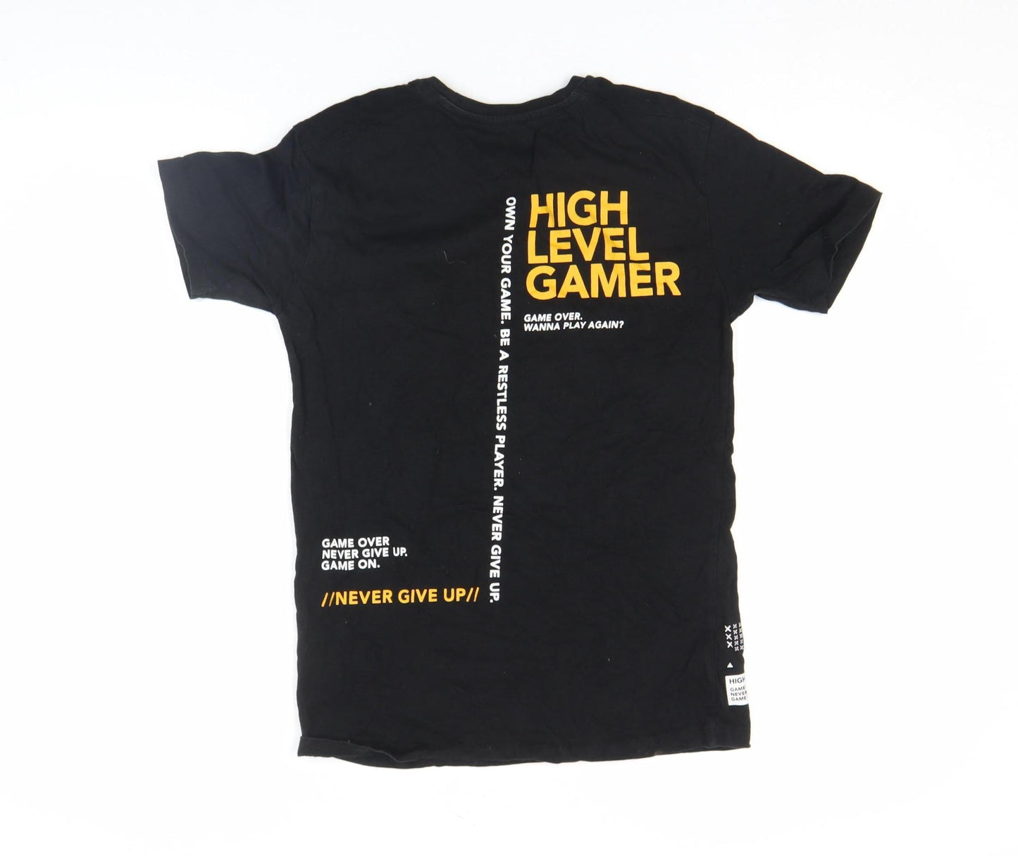 Primark Boys Black Gaming Graphic T-Shirt 10-11 Years Short Sleeve