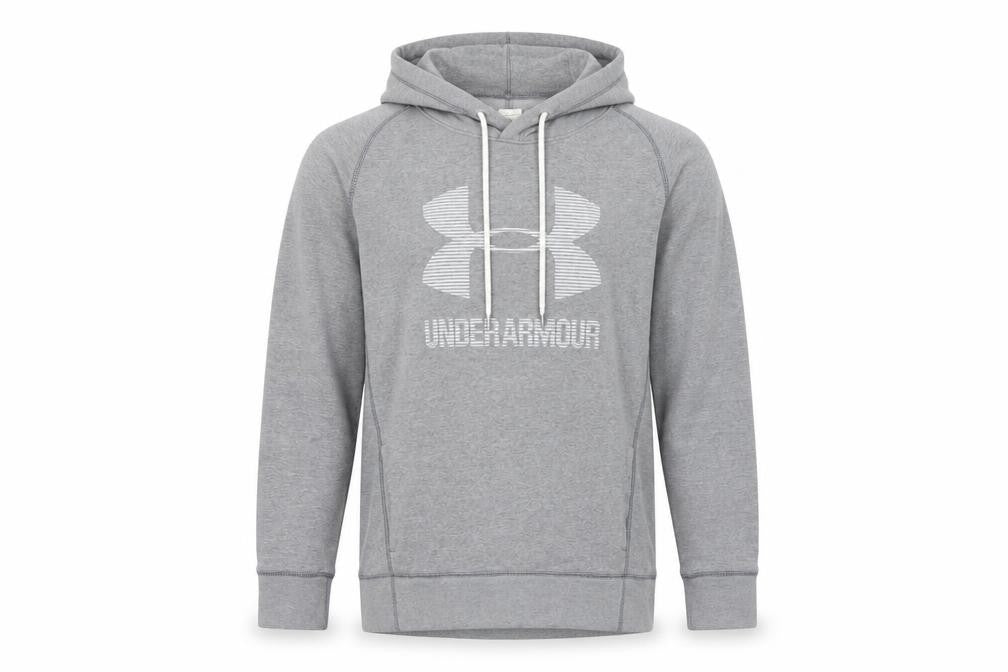 Mens UK S Relaxed Under armour Grey Pullover Hoodie