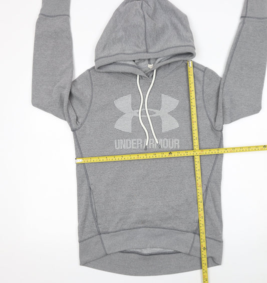 Mens UK S Relaxed Under armour Grey Pullover Hoodie