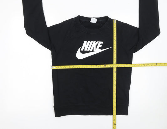 Nike Women's Black XS Pullover Sweatshirt with Logo Print
