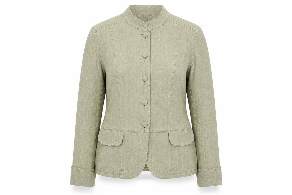 Marks and Spencer Per Una Women's Green Linen Blend Tailored Blazer Size 12
