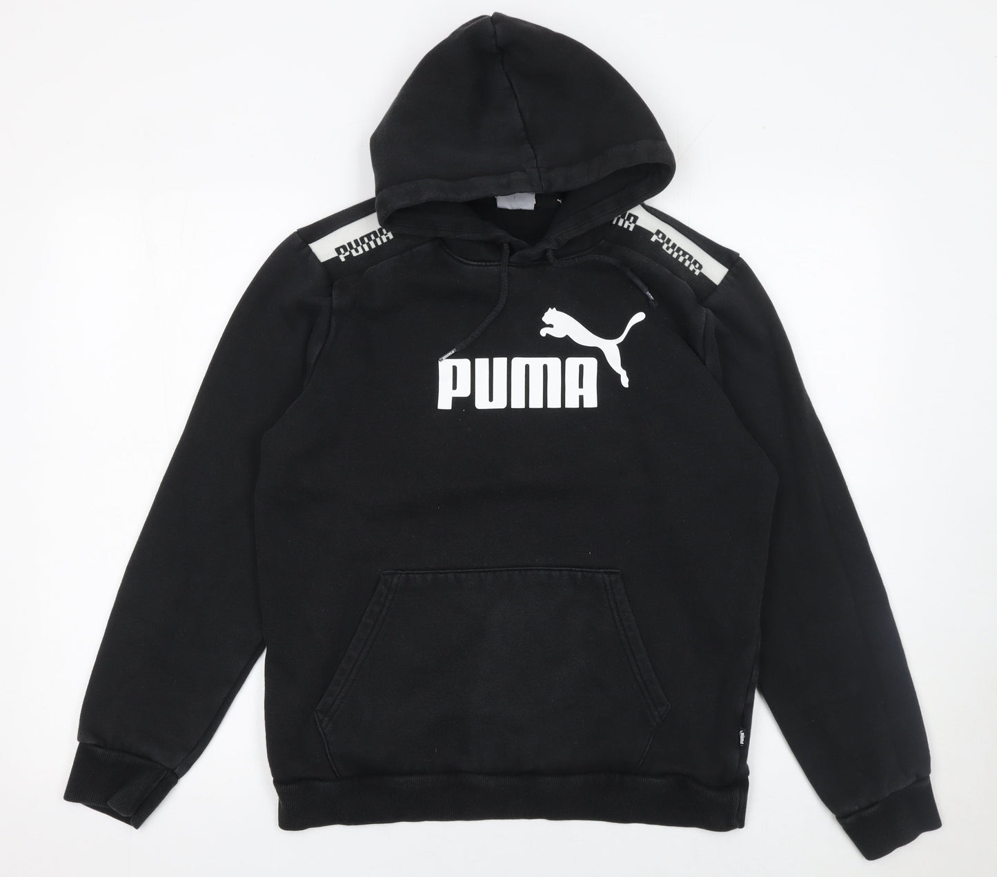 Mens UK M Regular PUMA Black Pullover Hoodie