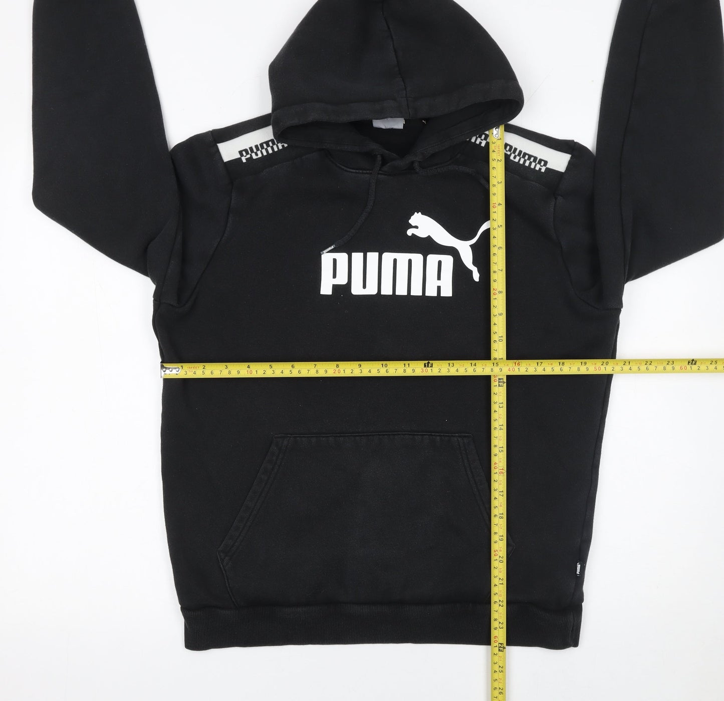 Mens UK M Regular PUMA Black Pullover Hoodie