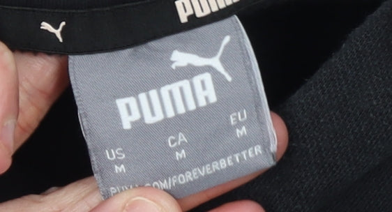 Mens UK M Regular PUMA Black Pullover Hoodie