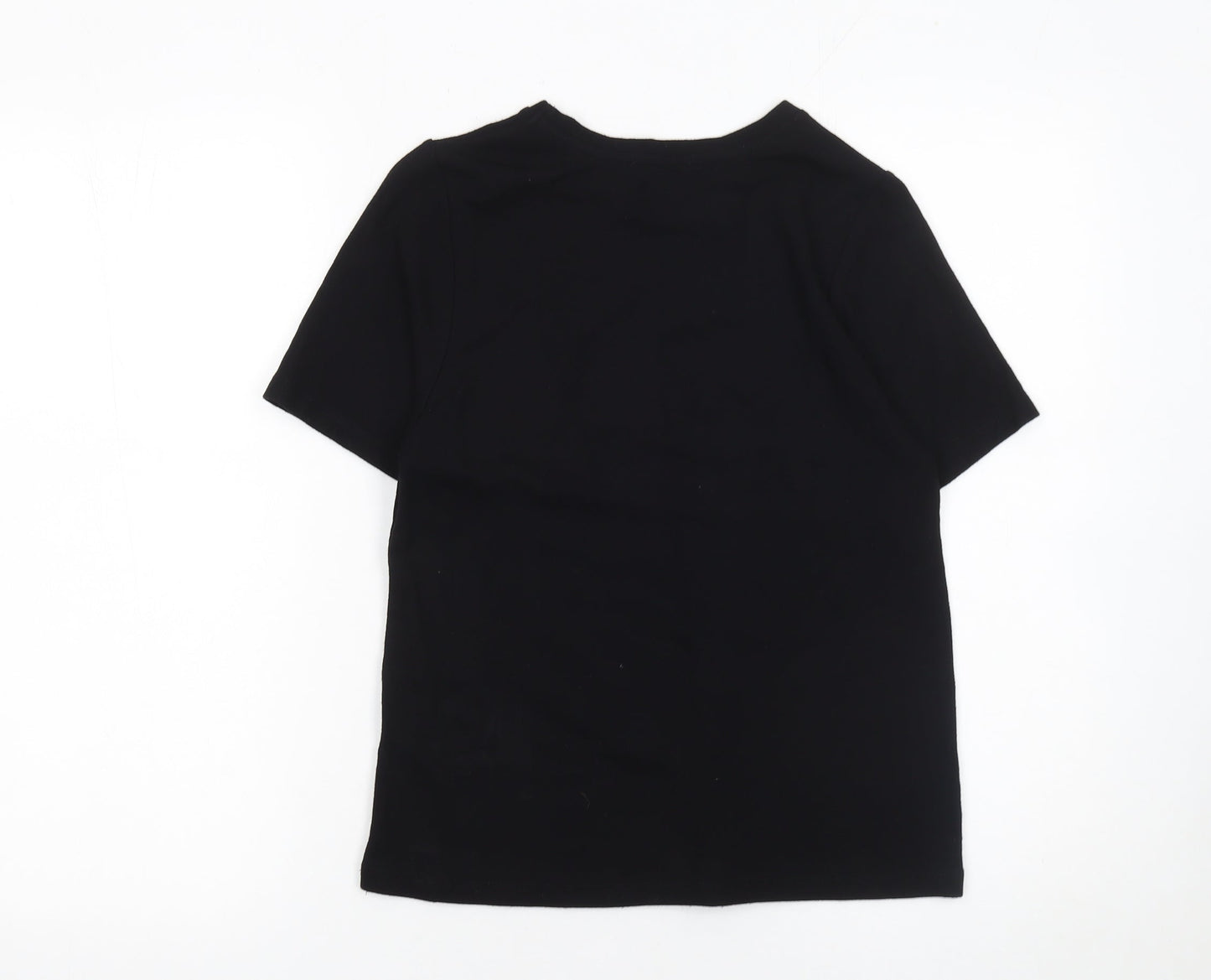 Papaya Women’s Black Short Sleeve Basic T-Shirt UK 8