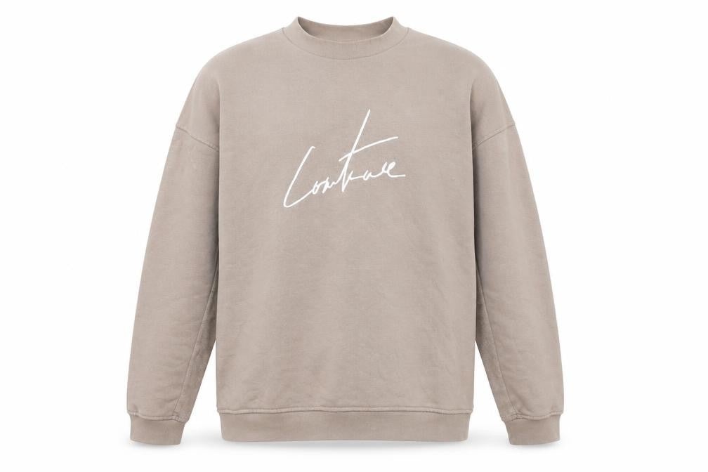 Couture Men's Beige Logo Sweatshirt Size S Regular Fit