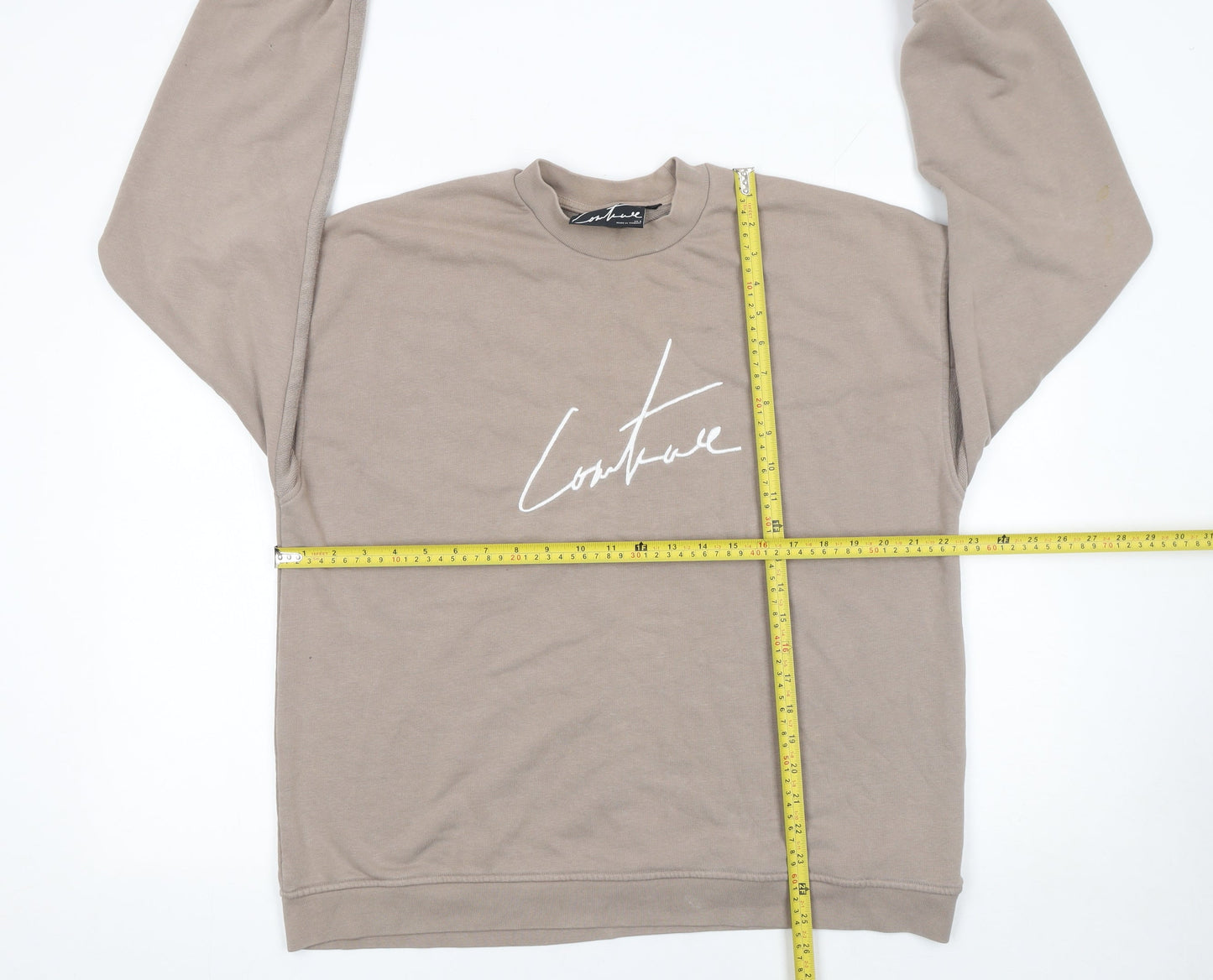 Couture Men's Beige Logo Sweatshirt Size S Regular Fit